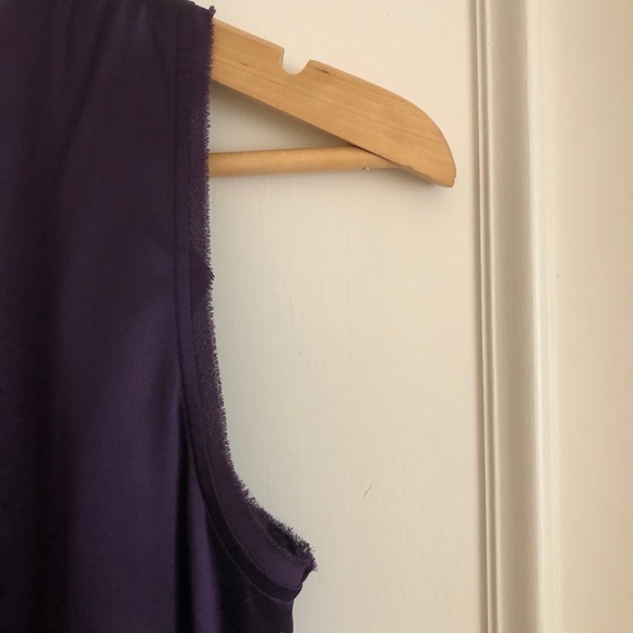 VINCE Sleeveless Stretch Silk Ruffle Top Purple Size Small - Picture 5 of 9